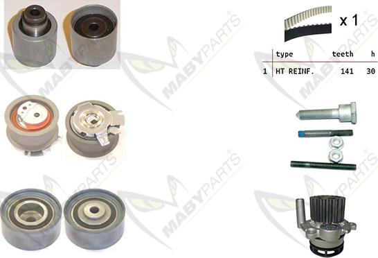 Mabyparts OBKWP0083 - Водна помпа+ к-кт ангренажен ремък vvparts.bg