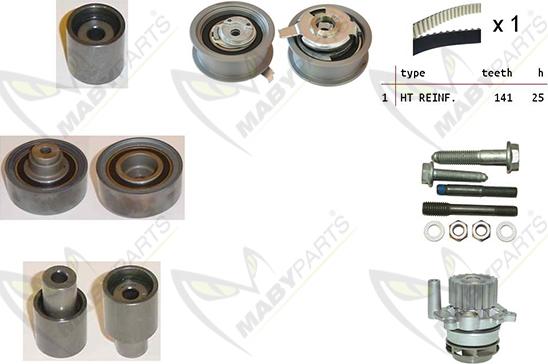 Mabyparts OBKWP0074 - Водна помпа+ к-кт ангренажен ремък vvparts.bg