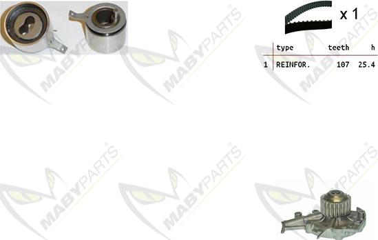 Mabyparts OBKWP0077 - Водна помпа+ к-кт ангренажен ремък vvparts.bg