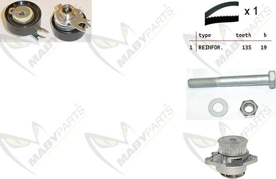 Mabyparts OBKWP0144 - Водна помпа+ к-кт ангренажен ремък vvparts.bg