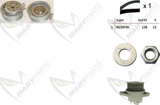 Mabyparts OBKWP0145 - Водна помпа+ к-кт ангренажен ремък vvparts.bg