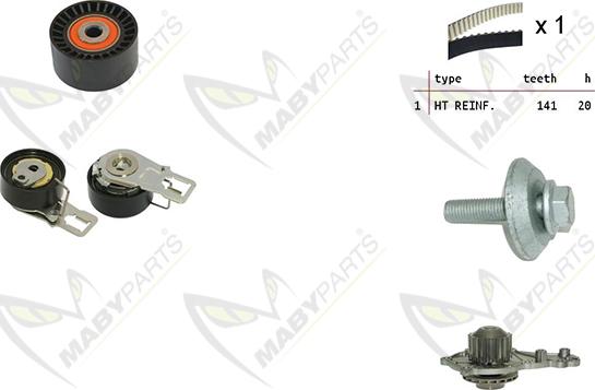 Mabyparts OBKWP0140 - Водна помпа+ к-кт ангренажен ремък vvparts.bg