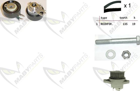 Mabyparts OBKWP0143 - Водна помпа+ к-кт ангренажен ремък vvparts.bg