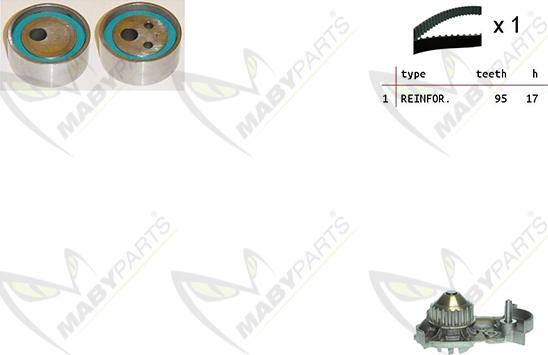 Mabyparts OBKWP0147 - Водна помпа+ к-кт ангренажен ремък vvparts.bg