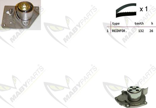 Mabyparts OBKWP0154 - Водна помпа+ к-кт ангренажен ремък vvparts.bg