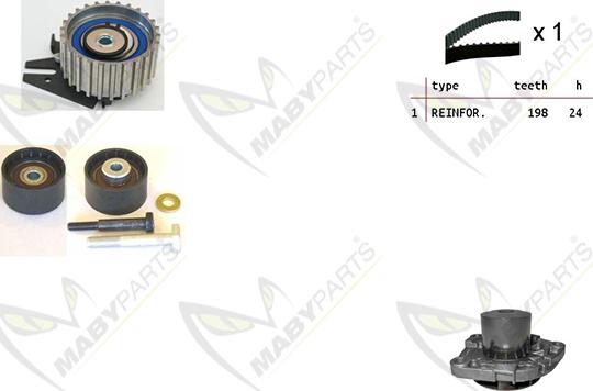 Mabyparts OBKWP0155 - Водна помпа+ к-кт ангренажен ремък vvparts.bg