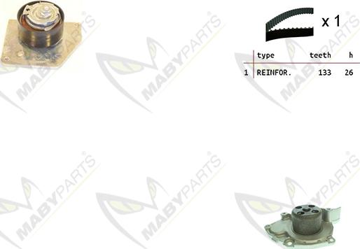 Mabyparts OBKWP0165 - Водна помпа+ к-кт ангренажен ремък vvparts.bg