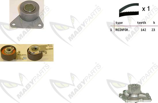 Mabyparts OBKWP0166 - Водна помпа+ к-кт ангренажен ремък vvparts.bg