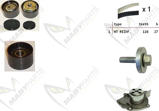 Mabyparts OBKWP0161 - Водна помпа+ к-кт ангренажен ремък vvparts.bg