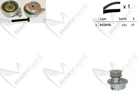 Mabyparts OBKWP0106 - Водна помпа+ к-кт ангренажен ремък vvparts.bg