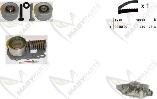 Mabyparts OBKWP0103 - Водна помпа+ к-кт ангренажен ремък vvparts.bg