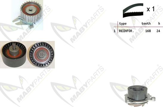 Mabyparts OBKWP0114 - Водна помпа+ к-кт ангренажен ремък vvparts.bg