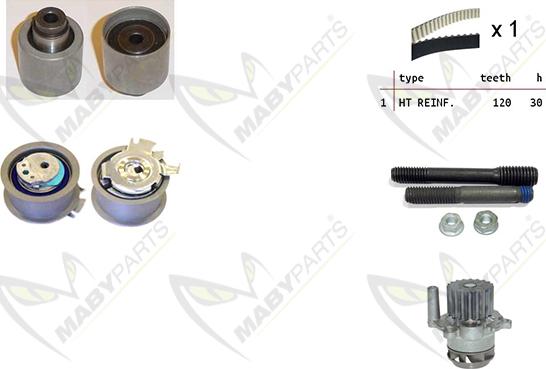 Mabyparts OBKWP0110 - Водна помпа+ к-кт ангренажен ремък vvparts.bg