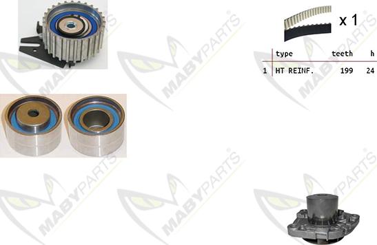 Mabyparts OBKWP0118 - Водна помпа+ к-кт ангренажен ремък vvparts.bg