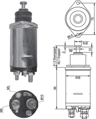 Magneti Marelli 940113050296 - Магнитен превключвател, стартер vvparts.bg