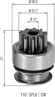 Magneti Marelli 940113020177 - Зъбно колелце, стартер vvparts.bg