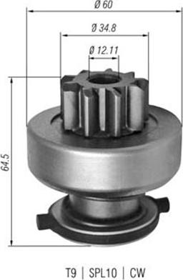 Magneti Marelli 940113020349 - Зъбно колелце, стартер vvparts.bg