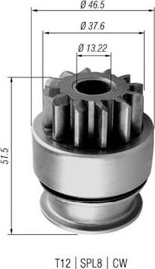 Magneti Marelli 940113020355 - Зъбно колелце, стартер vvparts.bg