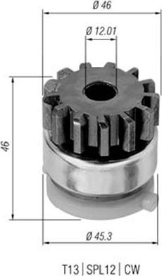 Magneti Marelli 940113020294 - Зъбно колелце, стартер vvparts.bg