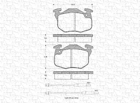 Magneti Marelli 430216170295 - Комплект спирачно феродо, дискови спирачки vvparts.bg