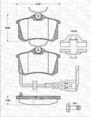 Magneti Marelli 430216170257 - Комплект спирачно феродо, дискови спирачки vvparts.bg