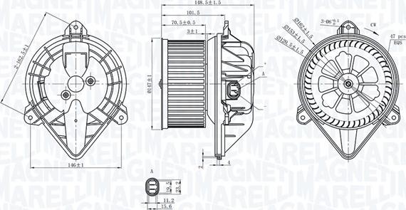 Magneti Marelli 069412399010 - Вентилатор вътрешно пространство vvparts.bg