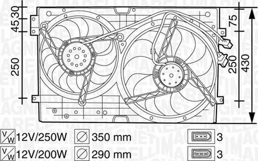 Magneti Marelli 069422258010 - Вентилатор, охлаждане на двигателя vvparts.bg