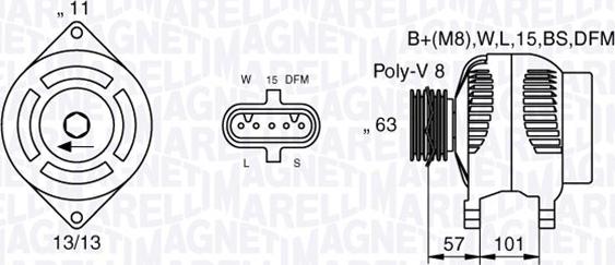 Magneti Marelli 063536550080 - Генератор vvparts.bg