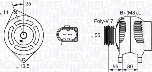 Magneti Marelli 063533250530 - Генератор vvparts.bg