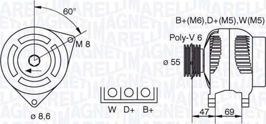 Magneti Marelli 063341345010 - Генератор vvparts.bg