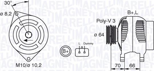 Magneti Marelli 063310506010 - Генератор vvparts.bg