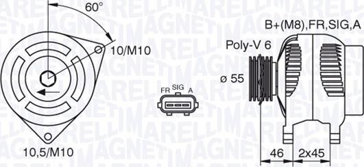 Magneti Marelli 063380002010 - Генератор vvparts.bg