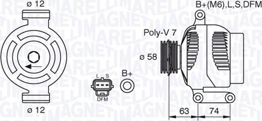 Magneti Marelli 063388502010 - Генератор vvparts.bg