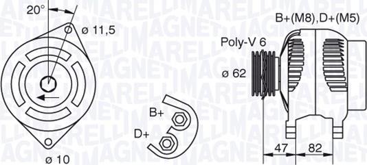 Magneti Marelli 063321615010 - Генератор vvparts.bg