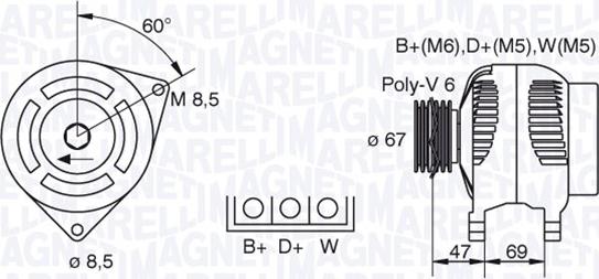 Magneti Marelli 063321347010 - Генератор vvparts.bg