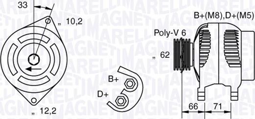 Magneti Marelli 063321332010 - Генератор vvparts.bg