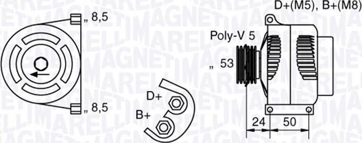 Magneti Marelli 063377007010 - Генератор vvparts.bg