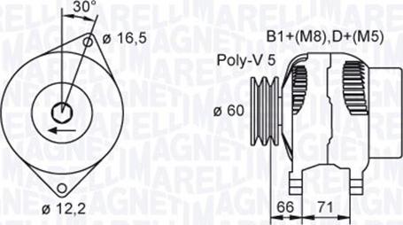 Magneti Marelli 063730035010 - Генератор vvparts.bg