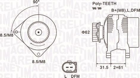 Magneti Marelli 063731820010 - Генератор vvparts.bg