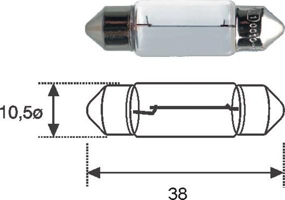 Magneti Marelli 009418100000 - Крушка с нагреваема жичка, светлини на рег. номер vvparts.bg