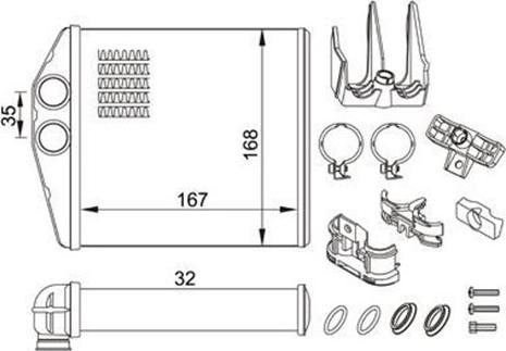 Magneti Marelli 359000300820 - Топлообменник, отопление на вътрешното пространство vvparts.bg