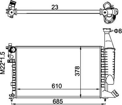 Magneti Marelli 359000300390 - Радиатор, охлаждане на двигателя vvparts.bg