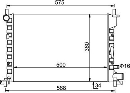 Magneti Marelli 359000300300 - Радиатор, охлаждане на двигателя vvparts.bg