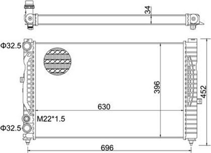 Magneti Marelli 359000300250 - Радиатор, охлаждане на двигателя vvparts.bg