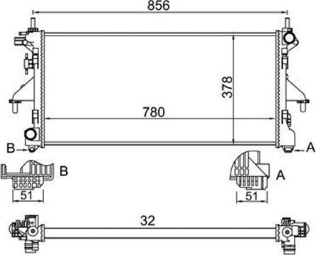 Magneti Marelli 359000301020 - Радиатор, охлаждане на двигателя vvparts.bg