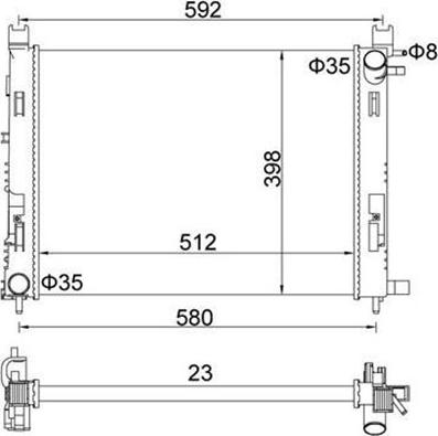 Magneti Marelli 359000391210 - Радиатор, охлаждане на двигателя vvparts.bg