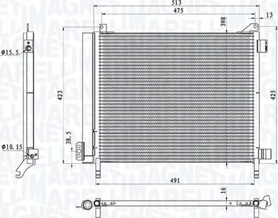 Magneti Marelli 350203793000 - Кондензатор, климатизация vvparts.bg