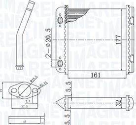 Magneti Marelli 350218408000 - Топлообменник, отопление на вътрешното пространство vvparts.bg