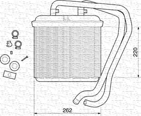 Magneti Marelli 350218071000 - Топлообменник, отопление на вътрешното пространство vvparts.bg