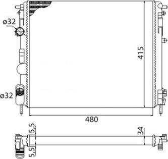 Magneti Marelli 350213991003 - Радиатор, охлаждане на двигателя vvparts.bg